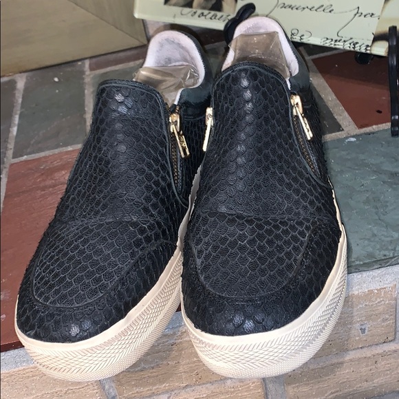 Ash "Jordy" Black Leather Python Chunky Sole Trainer Gym Shoe Side Zip - Picture 10 of 14